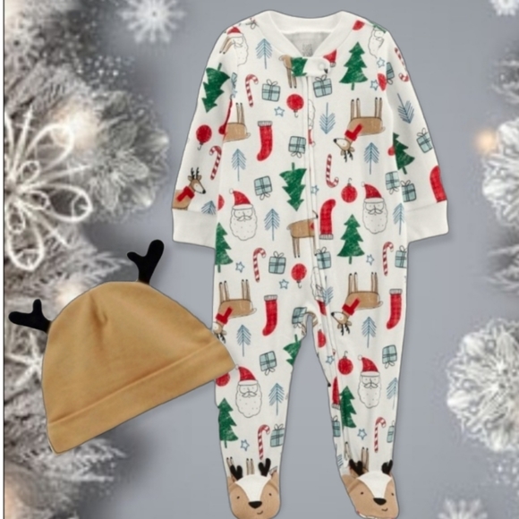 Christmas Twin Bundle Sleeper Set Size 3 Months - Picture 3 of 4
